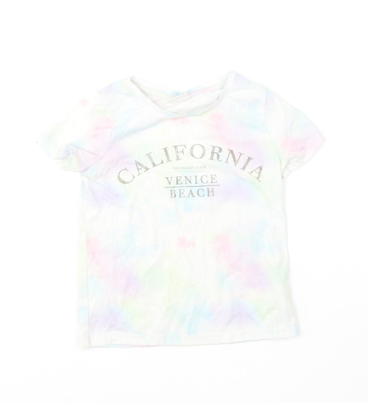F&F Girls Multicoloured  Polyester Basic T-Shirt Size 5-6 Years Round Neck
