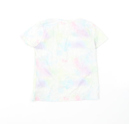 F&F Girls Multicoloured  Polyester Basic T-Shirt Size 5-6 Years Round Neck