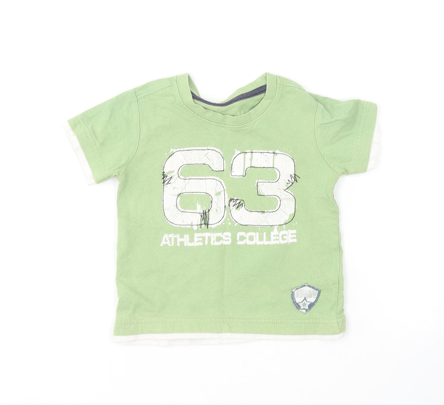 Matalan Baby Green  Cotton Basic T-Shirt Size 12-18 Months Round Neck