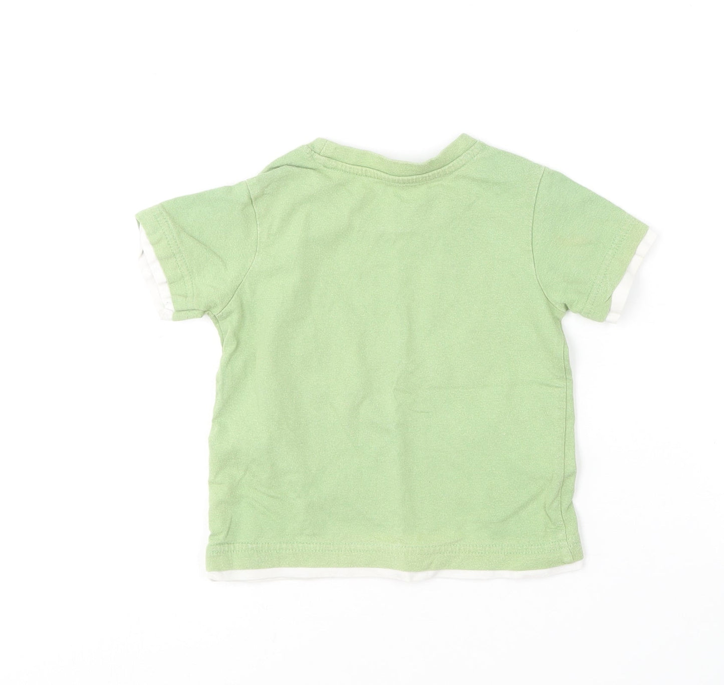 Matalan Baby Green  Cotton Basic T-Shirt Size 12-18 Months Round Neck