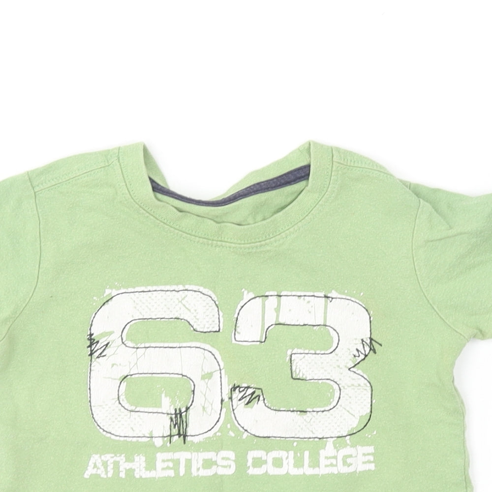 Matalan Baby Green  Cotton Basic T-Shirt Size 12-18 Months Round Neck