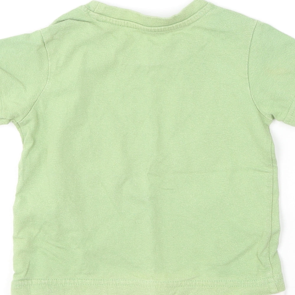 Matalan Baby Green  Cotton Basic T-Shirt Size 12-18 Months Round Neck