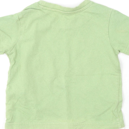 Matalan Baby Green  Cotton Basic T-Shirt Size 12-18 Months Round Neck