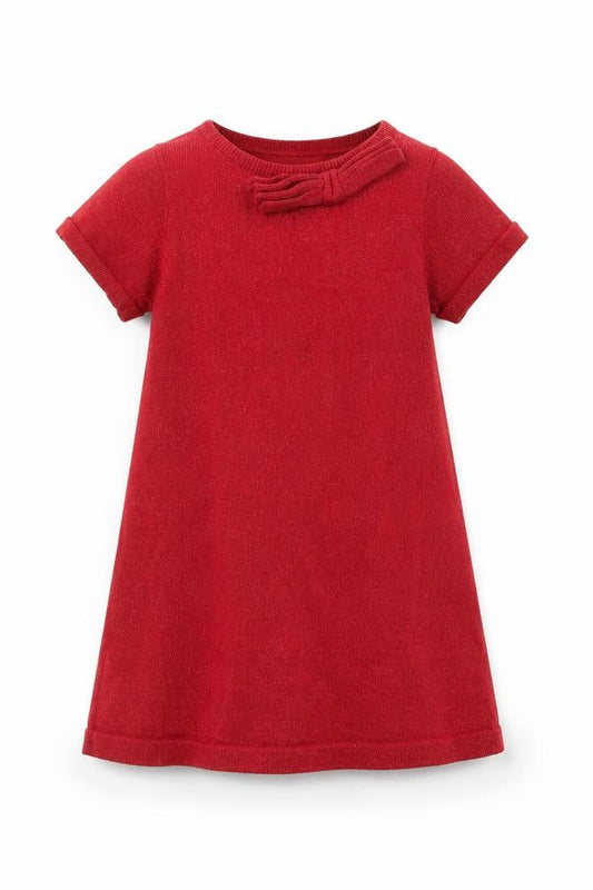 H&M Girls Red  Cotton A-Line  Size 2-3 Years  Round Neck