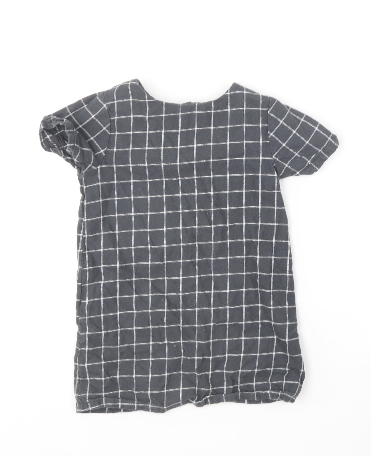NEXT Girls Black Striped Cotton A-Line  Size 4 Years  Round Neck