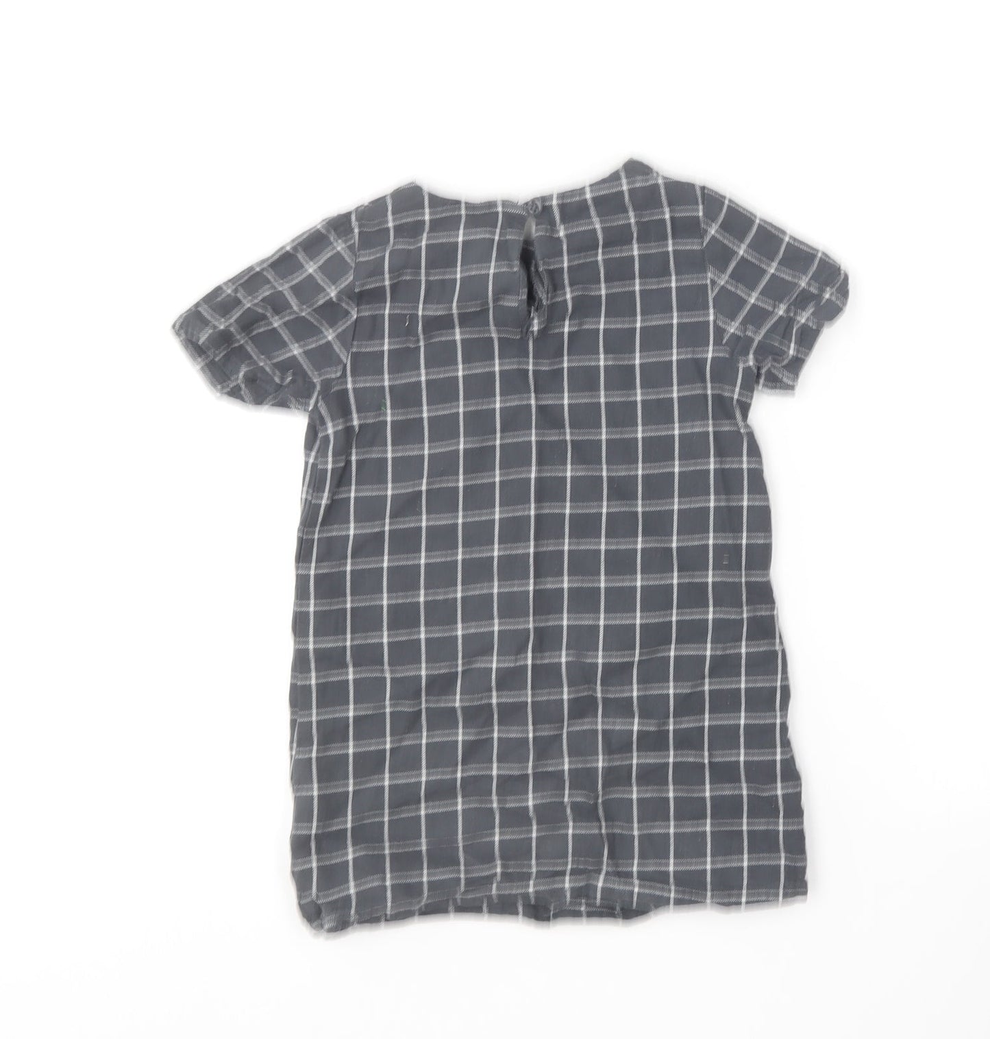NEXT Girls Black Striped Cotton A-Line  Size 4 Years  Round Neck