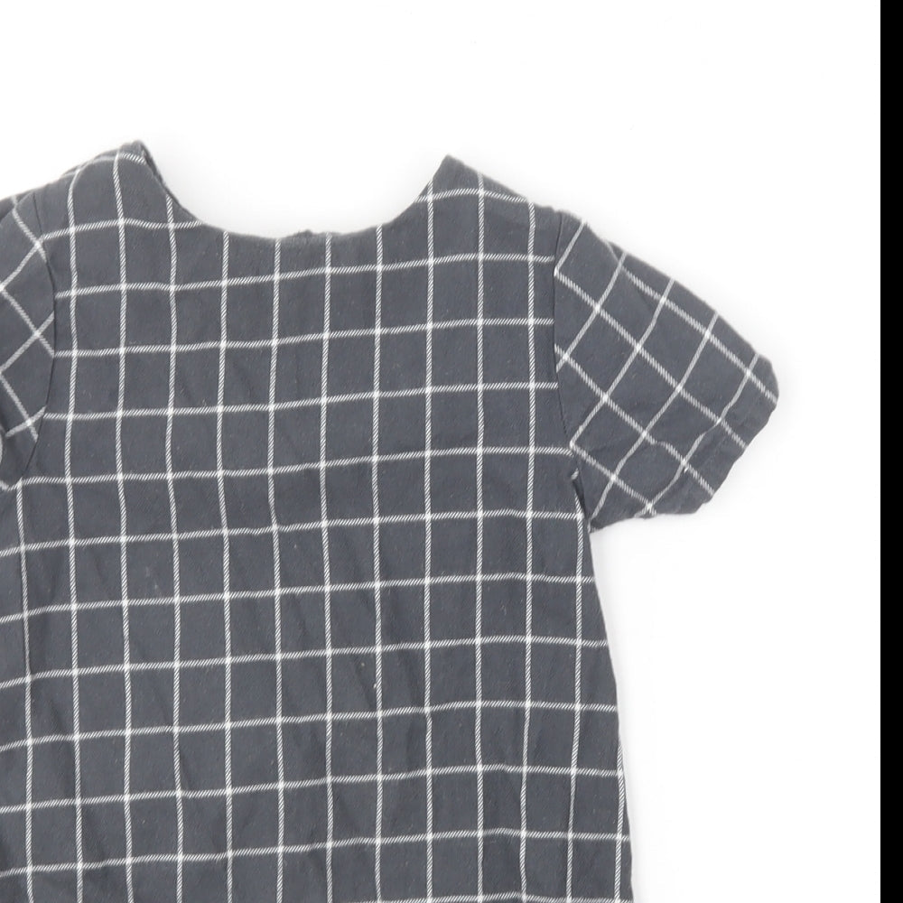 NEXT Girls Black Striped Cotton A-Line  Size 4 Years  Round Neck