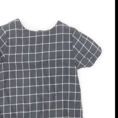NEXT Girls Black Striped Cotton A-Line  Size 4 Years  Round Neck