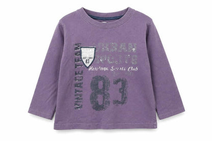 Matalan Boys Purple  Cotton Basic T-Shirt Size 18-24 Months Round Neck