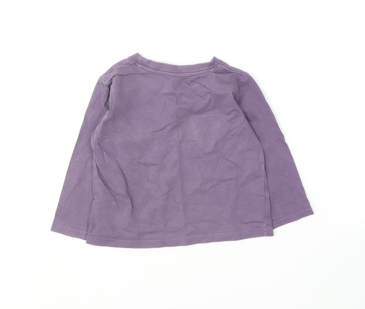 Matalan Boys Purple  Cotton Basic T-Shirt Size 18-24 Months Round Neck