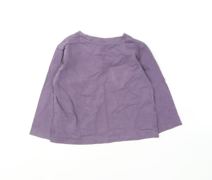 Matalan Boys Purple  Cotton Basic T-Shirt Size 18-24 Months Round Neck