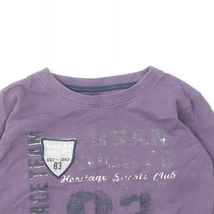 Matalan Boys Purple  Cotton Basic T-Shirt Size 18-24 Months Round Neck