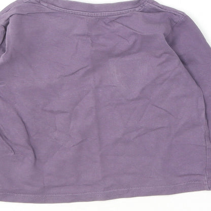 Matalan Boys Purple  Cotton Basic T-Shirt Size 18-24 Months Round Neck