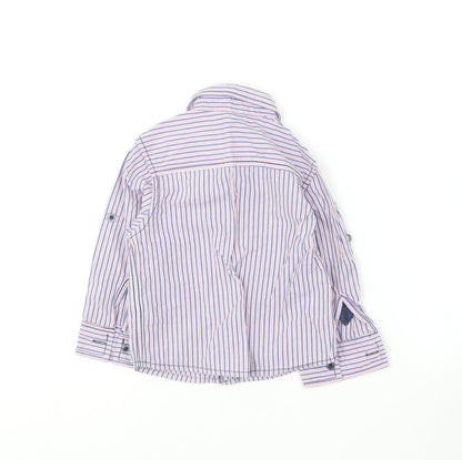 Early Days Baby Multicoloured Striped Cotton Basic Button-Up Size 12-18 Months Collared
