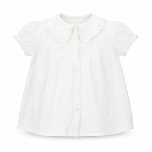 TU Girls White  Cotton Skater Dress  Size 6-9 Months  Collared