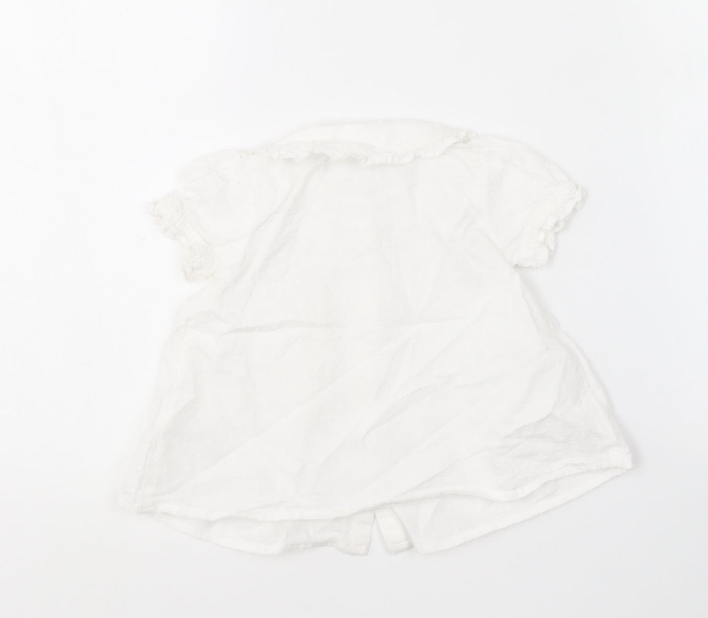 TU Girls White  Cotton Skater Dress  Size 6-9 Months  Collared