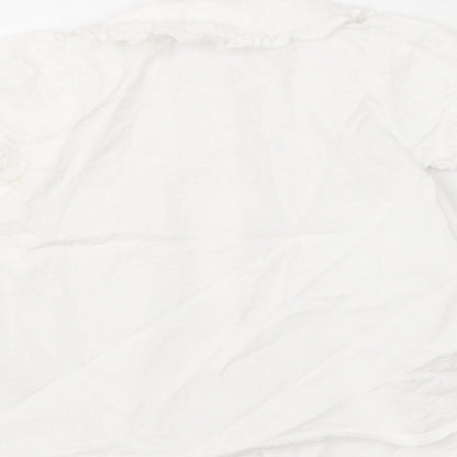 TU Girls White  Cotton Skater Dress  Size 6-9 Months  Collared
