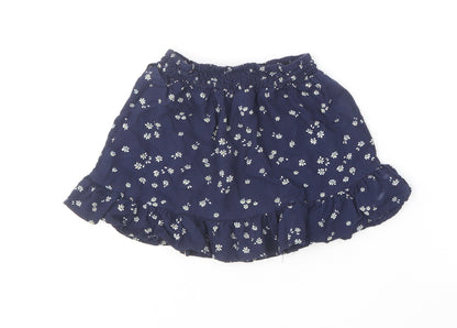 NEXT Girls Blue Floral Viscose Skater Skirt Size 3 Years  Regular