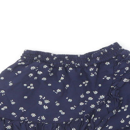 NEXT Girls Blue Floral Viscose Skater Skirt Size 3 Years  Regular