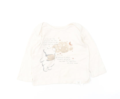 George Baby Beige Solid Cotton Cami Pyjama Top Size 9-12 Months   - Winnie The Pooh