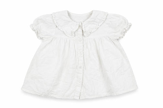 TU Girls White  Cotton Skater Dress  Size 6-9 Months  Collared