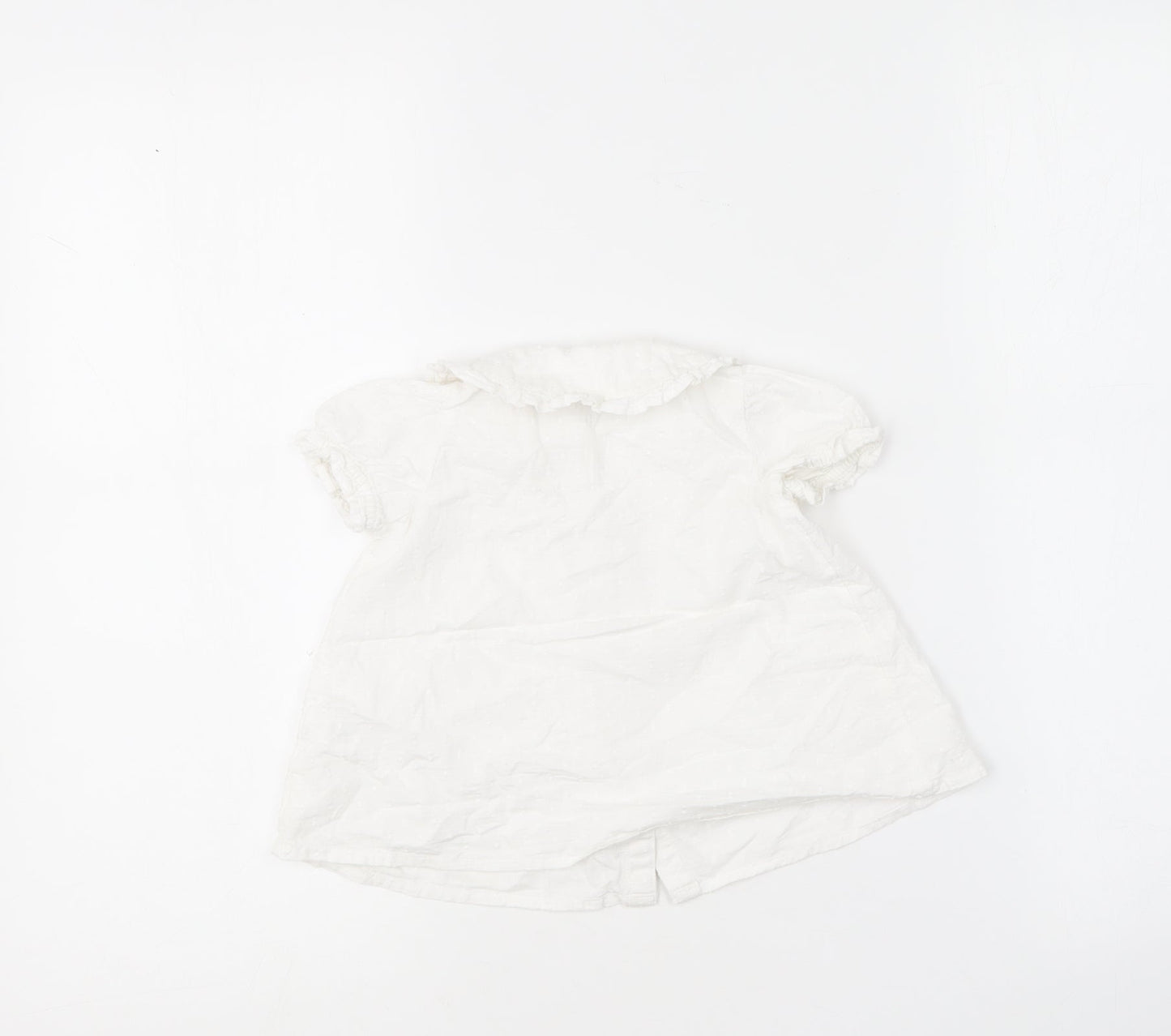 TU Girls White  Cotton Skater Dress  Size 6-9 Months  Collared