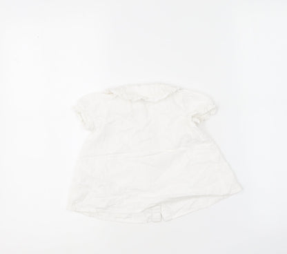 TU Girls White  Cotton Skater Dress  Size 6-9 Months  Collared