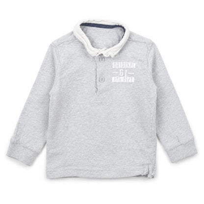 Mothercare Boys Grey  Cotton Basic Polo Size 9-12 Months Collared