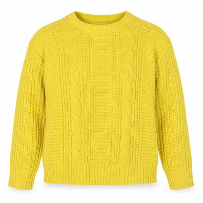 Yssica Womens Yellow Crew Neck  Polyester Pullover Jumper Size S