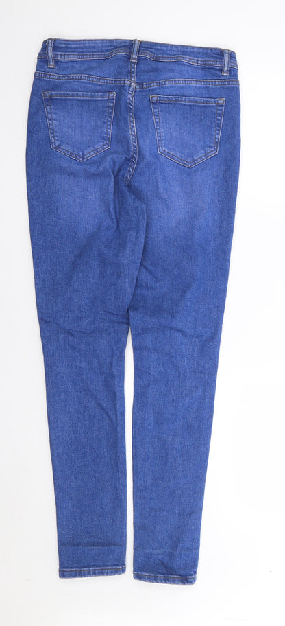 George Womens Blue  Cotton Skinny Jeans Size 10 L30 in Regular Zip