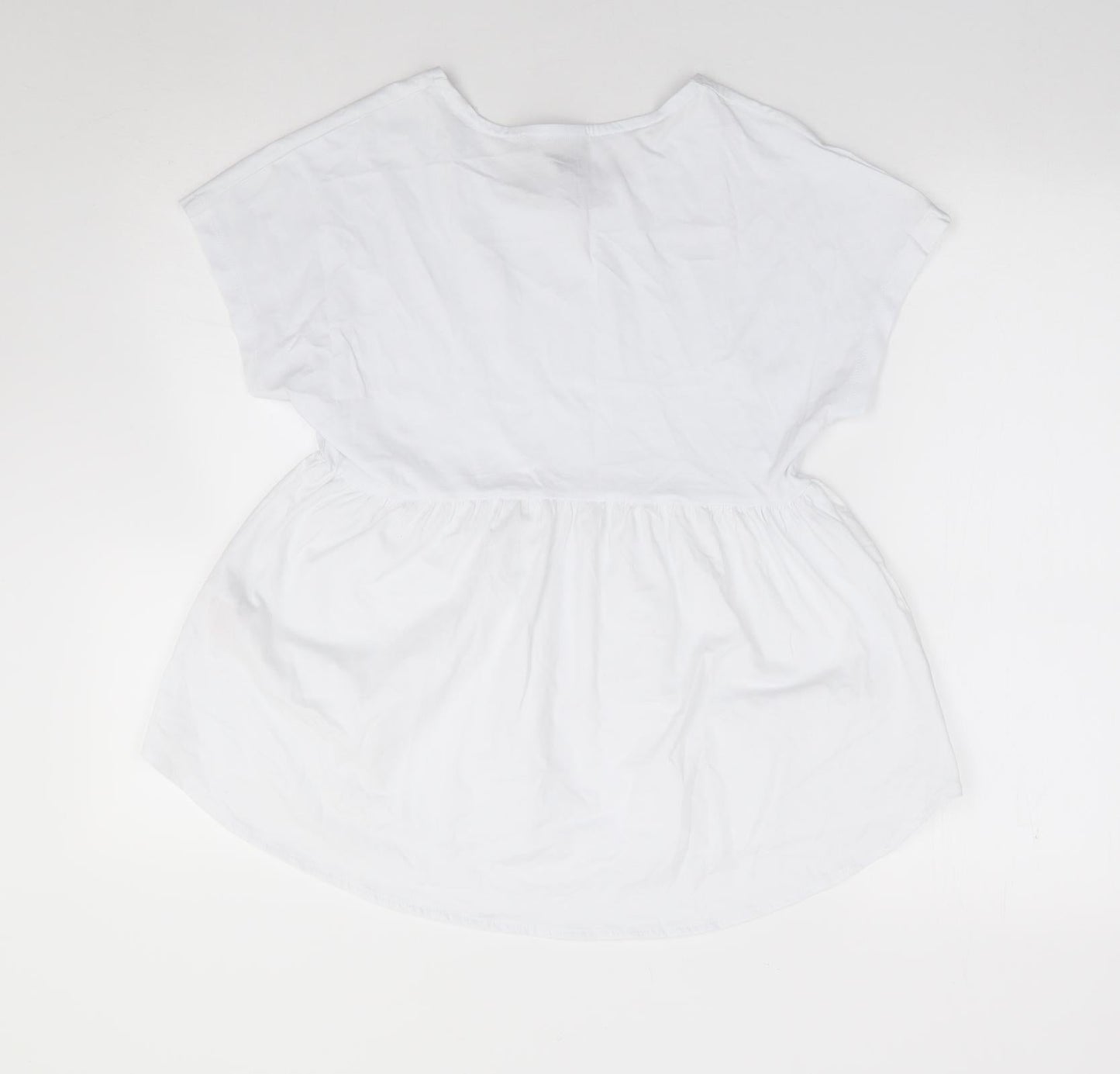 Primark  Womens Ivory  100% Cotton Jersey T-Shirt Size XS Round Neck