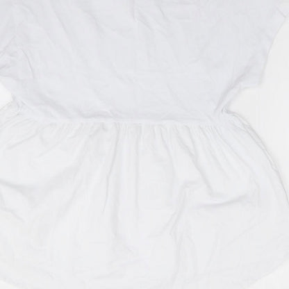 Primark  Womens Ivory  100% Cotton Jersey T-Shirt Size XS Round Neck