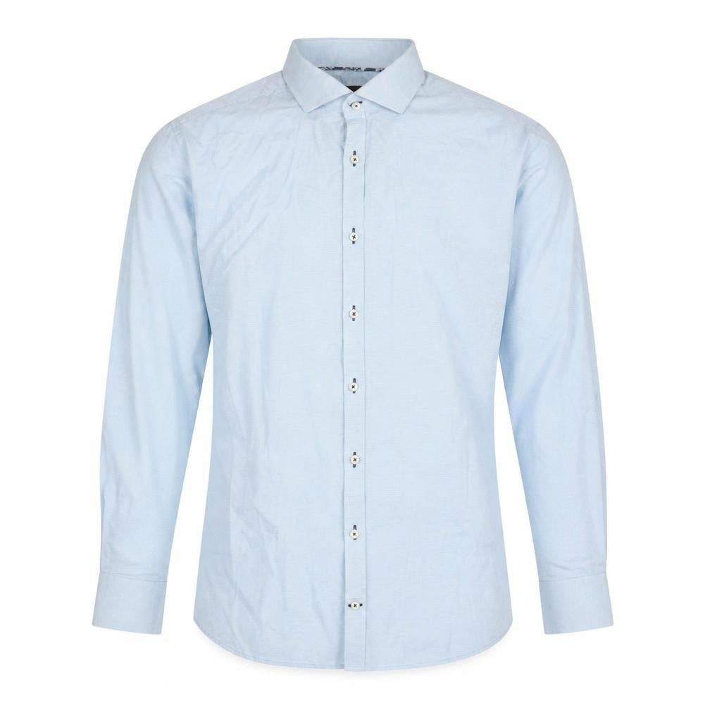 Mens UK Size 42 Bruun & Stengade Blue  Button-Up Long Sleeve Casual Shirt