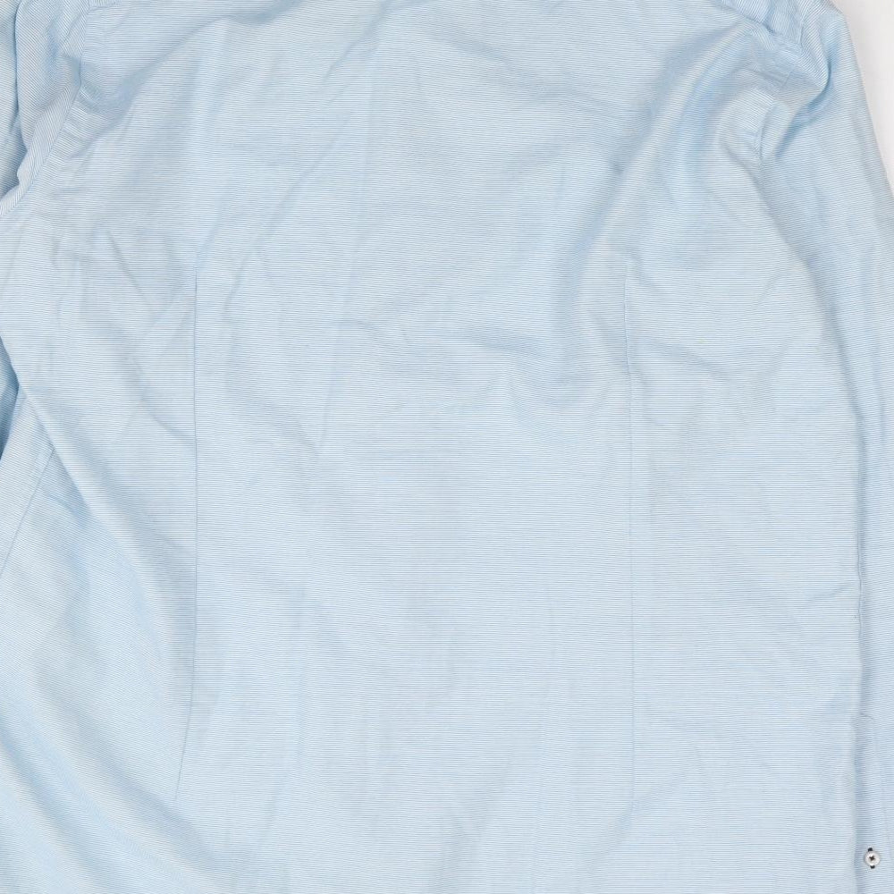 Mens UK Size 42 Bruun & Stengade Blue  Button-Up Long Sleeve Casual Shirt