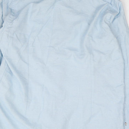 Mens UK Size 42 Bruun & Stengade Blue  Button-Up Long Sleeve Casual Shirt