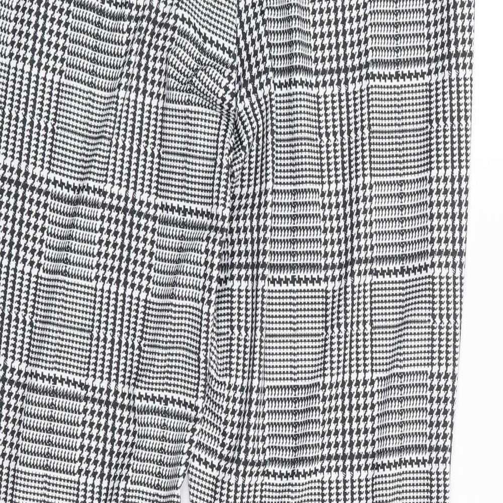 Shein Curve Womens Black Herringbone Polyester Trousers  Size XL L32 in Regular