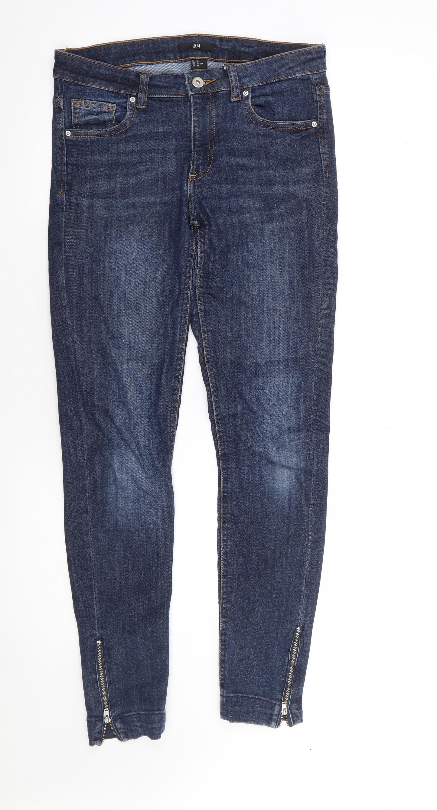 Womens UK Size 28 H&M Regular Fit Skinny Blue Jeans