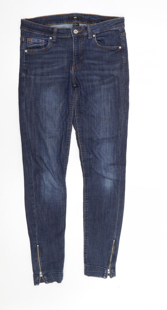 Womens UK Size 28 H&M Regular Fit Skinny Blue Jeans