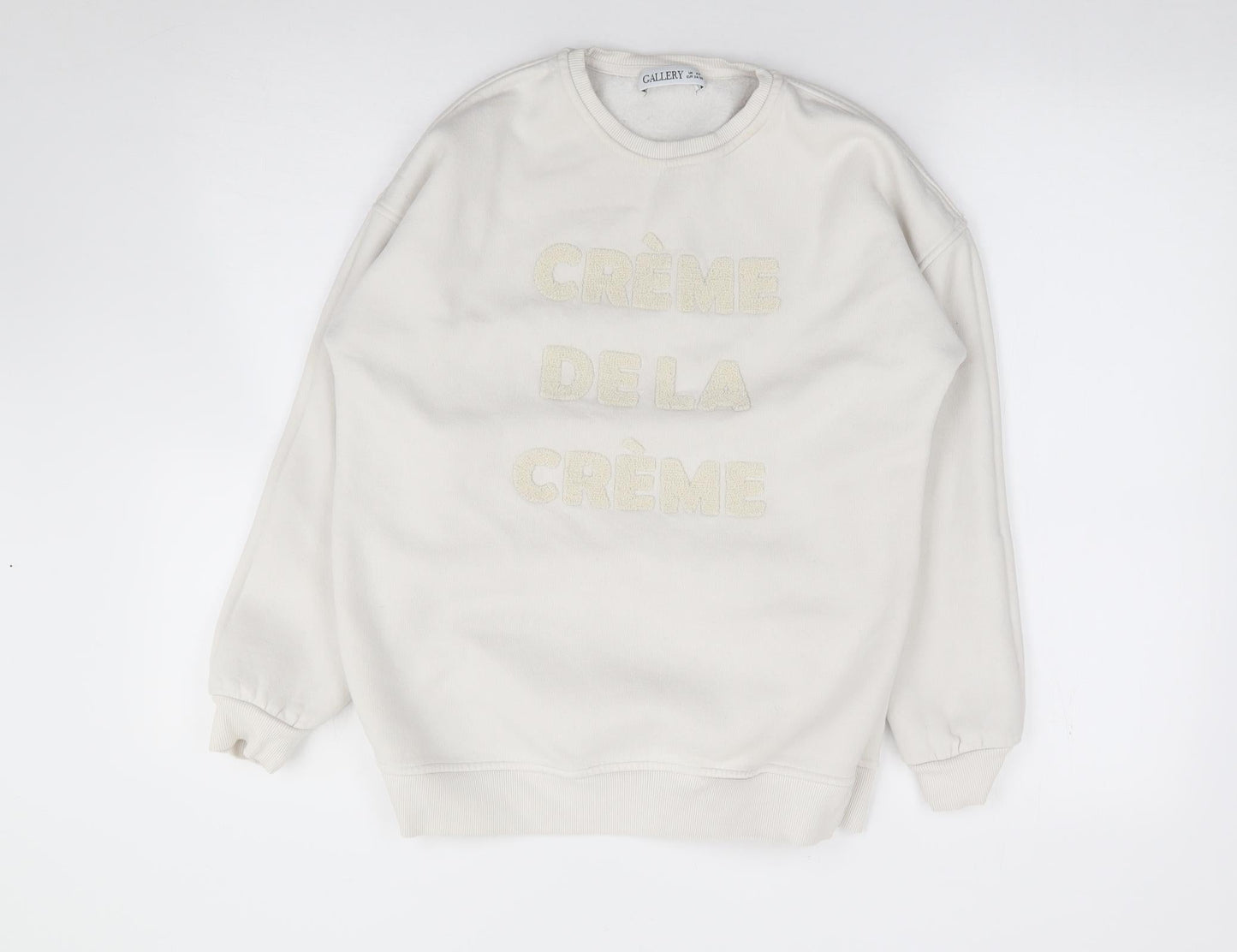 Gallery Womens Ivory  Cotton Pullover Sweatshirt Size XS  Pullover