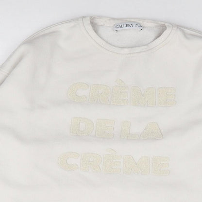 Gallery Womens Ivory  Cotton Pullover Sweatshirt Size XS  Pullover