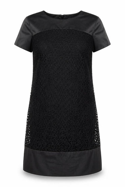 Marks and Spencer Womens Black Floral Polyester A-Line  Size 12  Round Neck Zip