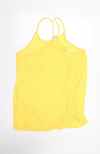 Papaya Womens Yellow  Polyester Tunic Tank Size L Round Neck