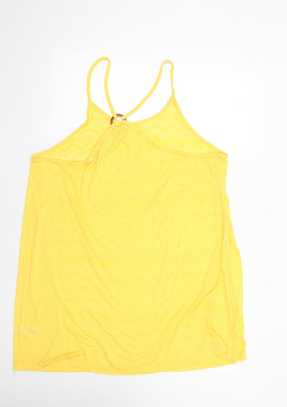 Papaya Womens Yellow  Polyester Tunic Tank Size L Round Neck