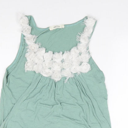 Love Culture Womens Green  Polyester Jersey Tank Size S Round Neck