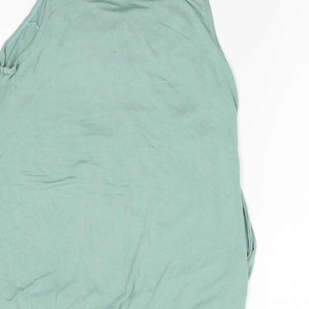 Love Culture Womens Green  Polyester Jersey Tank Size S Round Neck