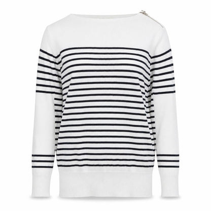 Debenhams Womens White Striped Viscose Pullover Sweatshirt Size 14
