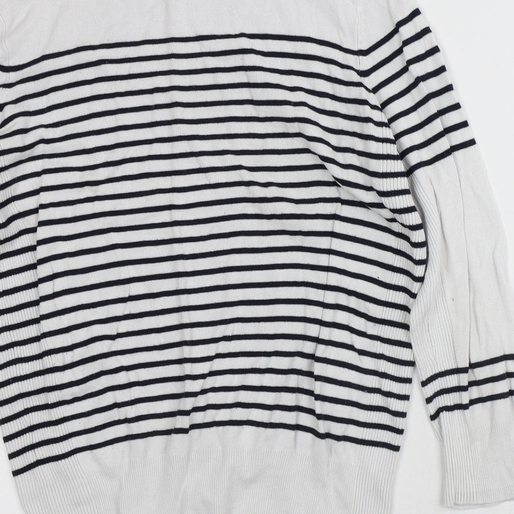 Debenhams Womens White Striped Viscose Pullover Sweatshirt Size 14
