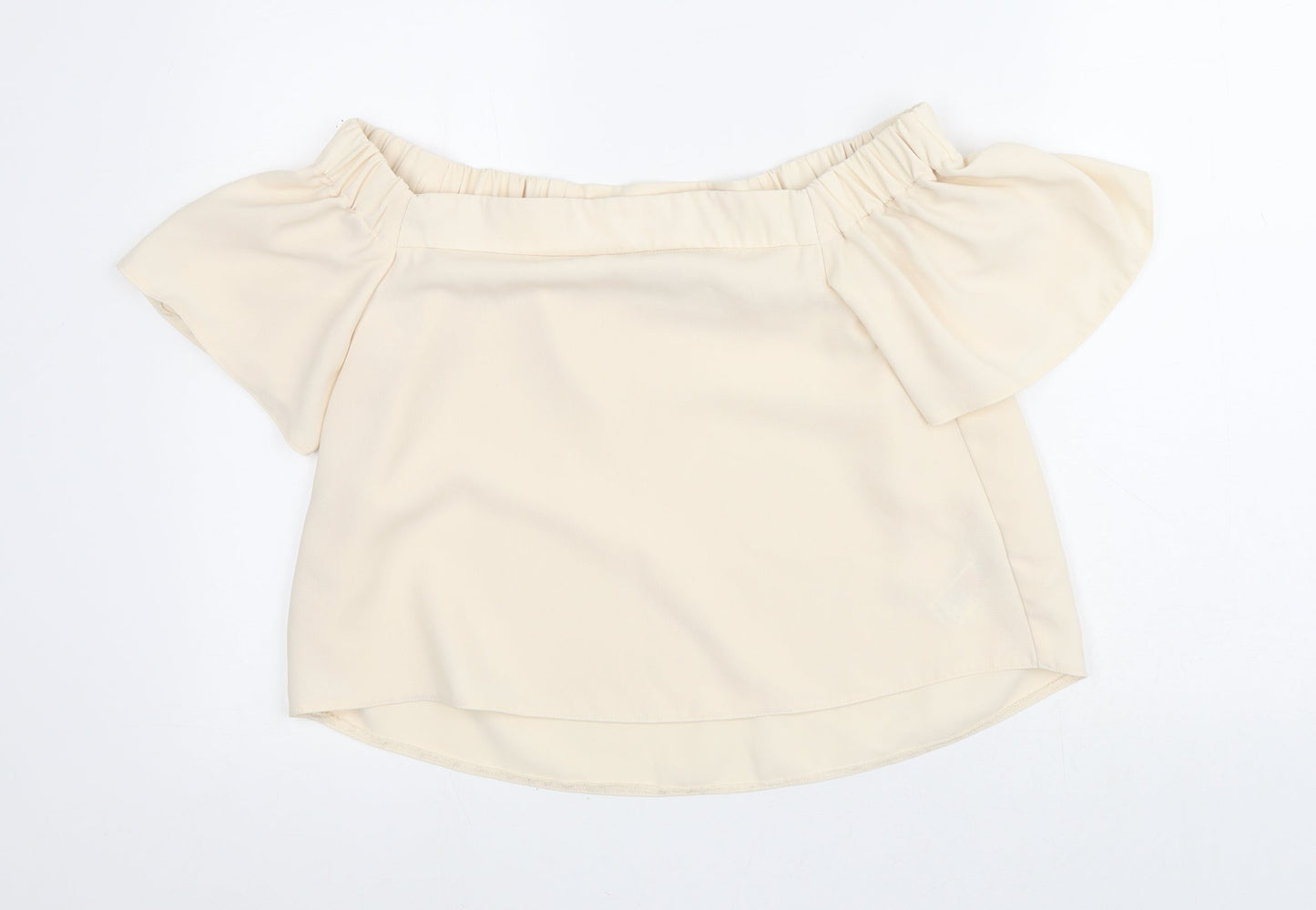 Womens UK Size 10 Topshop Beige Basic Blouse