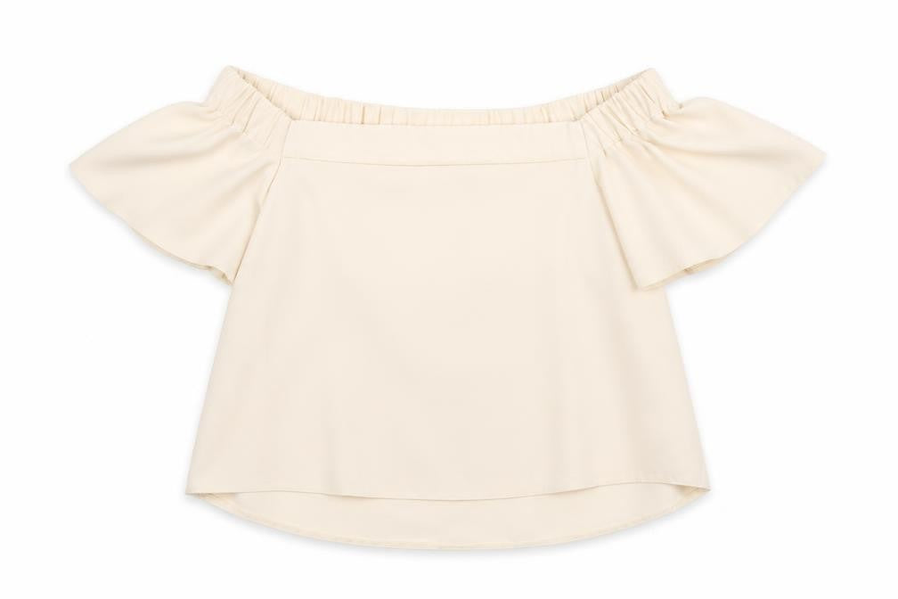 Womens UK Size 10 Topshop Beige Basic Blouse