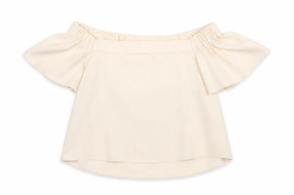 Womens UK Size 10 Topshop Beige Basic Blouse